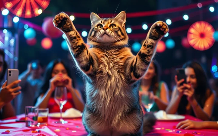 Gato Viraliza ao Dançar Funk em Festa de Aniversário; Vídeo Tem 50 Milhões de Views